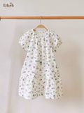  Đầm cotton muslin hoa cỏ mùa xuân dáng tay phồng - BB-23DAMBG002 - 8935334000148 