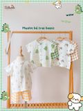  Bộ cotton Muslin Unisex tay ngắn, QUẦN SHORTS phong cách Hàn Quốc ECOBAMBI - BB-23BOBT052 - 8935334001374 