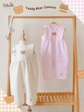  Jumpsuit linen caro phối bèo bé gái đính gấu BB-23JUMPBG056 - 8935334001343 
