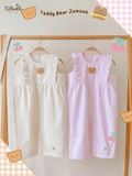  Jumpsuit linen caro phối bèo bé gái đính gấu BB-23JUMPBG056 - 8935334001343 