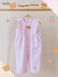  Jumpsuit linen caro phối bèo bé gái đính gấu BB-23JUMPBG056 - 8935334001343 