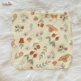  Khăn sữa, khăn xô muslin cho bé in hoạ tiết hoa dễ thương Ecobambi 