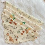  Khăn sữa, khăn xô muslin cho bé in hoạ tiết hoa dễ thương Ecobambi 