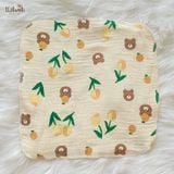  Khăn sữa, khăn xô muslin cho bé in hoạ tiết hoa dễ thương Ecobambi 