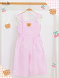  Jumpsuit linen khoét eo phối ren bé gái ECOBAMBI - BB-23JUMPBG048 - 8935334001336 