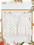  Đầm cotton thêu dáng babydoll phối ren bé gái ECOBAMBI - BB-23DAMBG015 - 8935334000681 