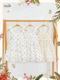  Đầm cotton thêu dáng babydoll phối ren bé gái ECOBAMBI - BB-23DAMBG015 - 8935334000681 