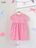  Đầm thun xốp đính nơ bé gái ECOBAMBI - BB-24DAMBG016 