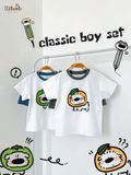  Bộ thun cotton tay ngắn phối màu bé trai ECOBAMBI - BB-24BOBT010 