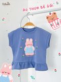  Áo thun croptop lai phối bèo bé gái ECOBAMBI - 8935334001688 
