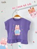  Áo thun croptop lai phối bèo bé gái ECOBAMBI - 8935334001688 
