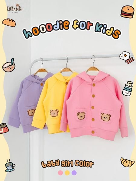  Áo khoác Unisex có nón chất vải thun dày dặn cho bé yêu BB-23AK011 - ECOBAMBI - 8935334001060 