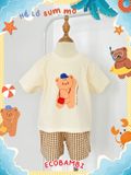  Bộ thun phối quần shorts muslin bé trai ECOBAMBI - BB-24BOBT022 - 8935334001701 