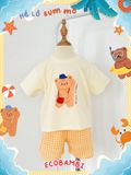  Bộ thun phối quần shorts muslin bé trai ECOBAMBI - BB-24BOBT022 - 8935334001701 