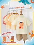  Bộ thun phối quần shorts muslin bé trai ECOBAMBI - BB-24BOBT022 - 8935334001701 