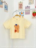  Áo thun unisex màu kem in gấu cho bé ECOBAMBI - 8935334000360 