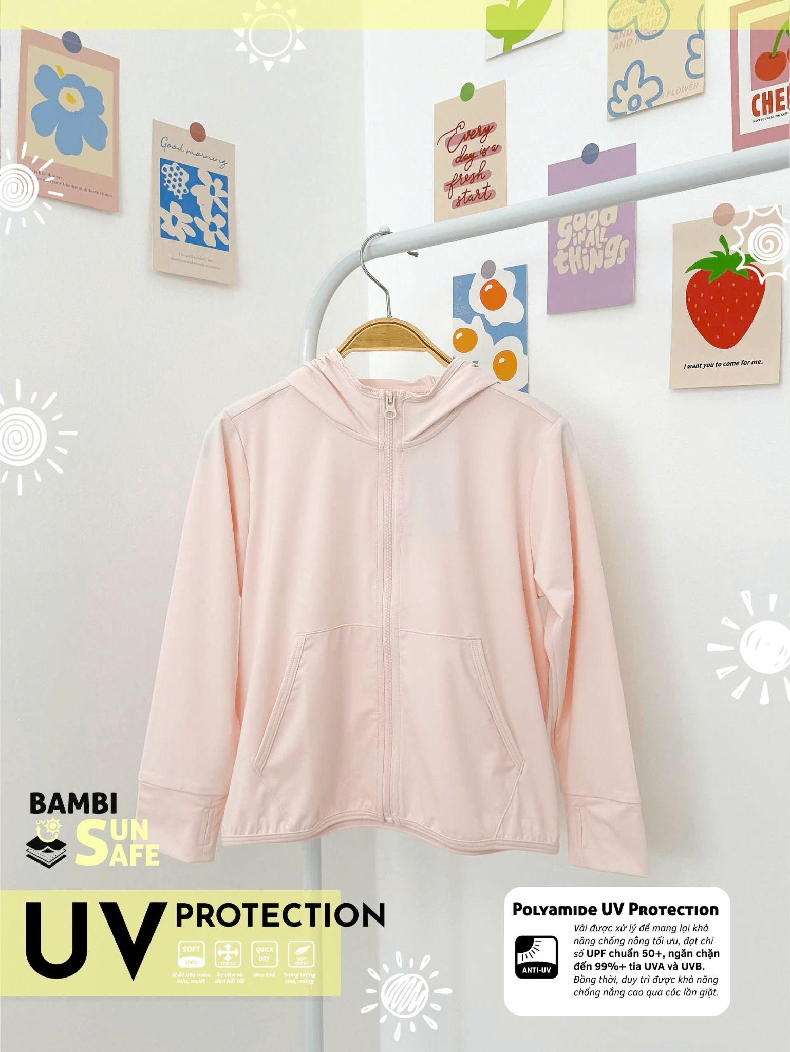  Áo khoác chống nắng bé gái ECOBAMBI - 8935334001541 