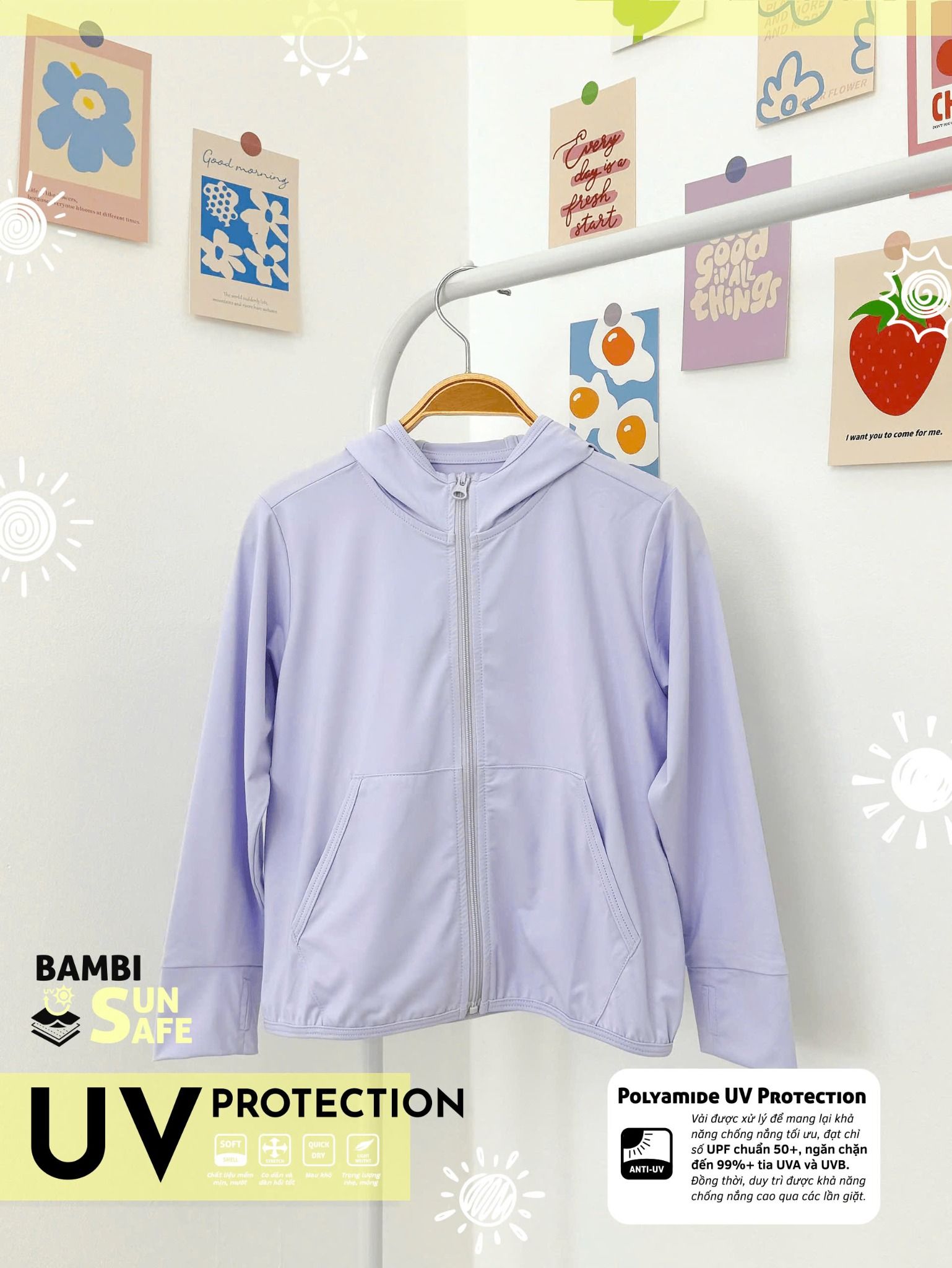  Áo khoác chống nắng bé gái ECOBAMBI - 8935334001541 