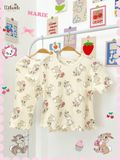  Bộ thun quần ống loe - tay ngắn form thoải mái họa tiết dễ thương bé gái ECOBAMBI - BB-24BOBG038 - 8935334001824 
