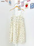  Đầm 2 dây cotton muslin, nút cài giữa, dáng xoè đáng yêu mặc nhà cho nữ Innies - IN-23DAMNU002 - 8935334000919 