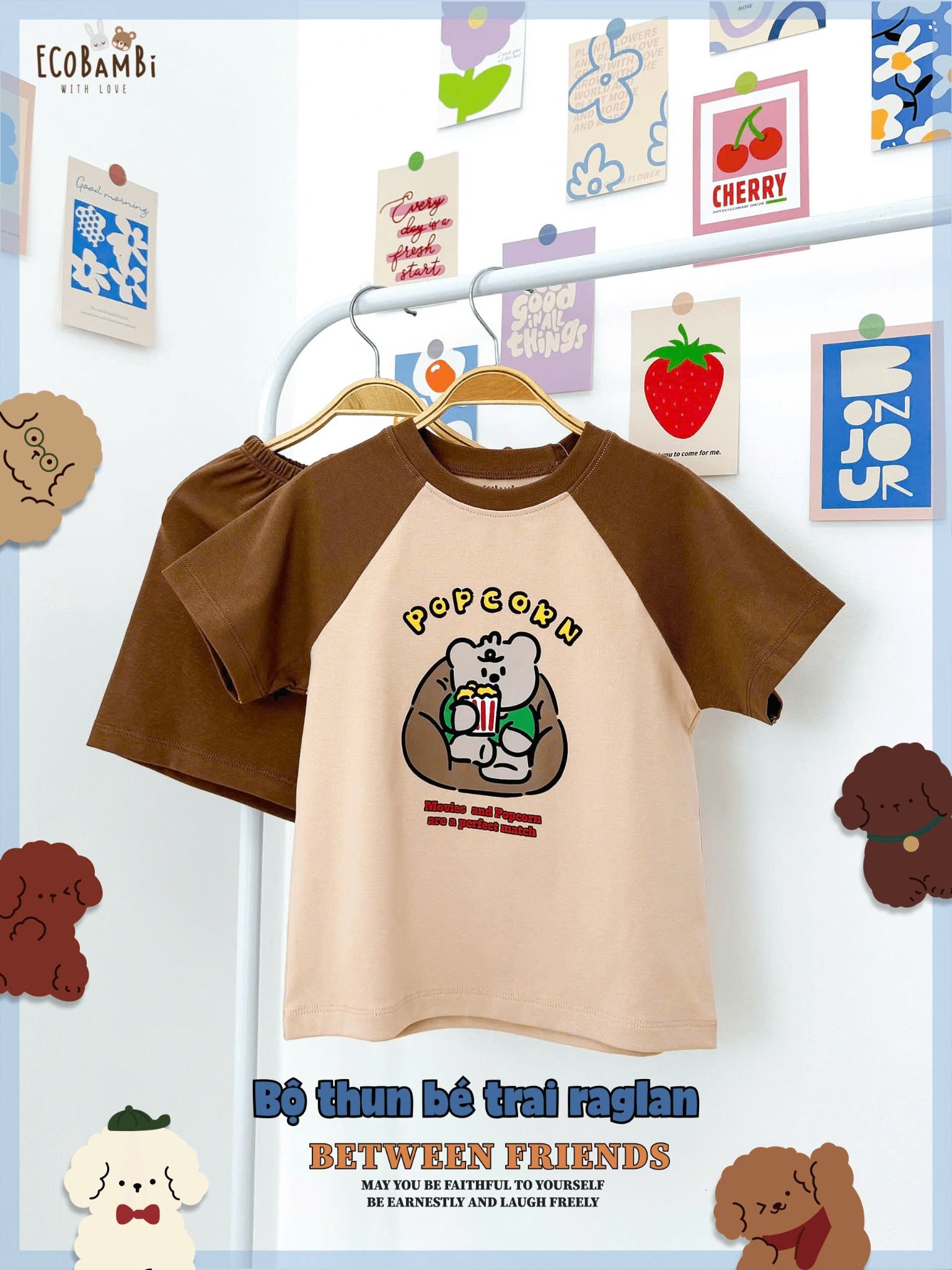  Bộ thun raglan tay ngắn phối màu bé trai ECOBAMBI - BB-23BOBT032 - 8935334001404 - Restock 