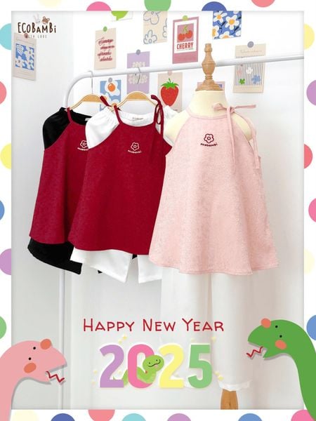  Set Yếm lụa vân thêu hoa bé gái ECOBAMBI - BB-24BOYEMBG042 - 8935334001879 