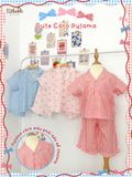  Pyjama Hè cotton thô caro nơ bé gái - 8935334001855 