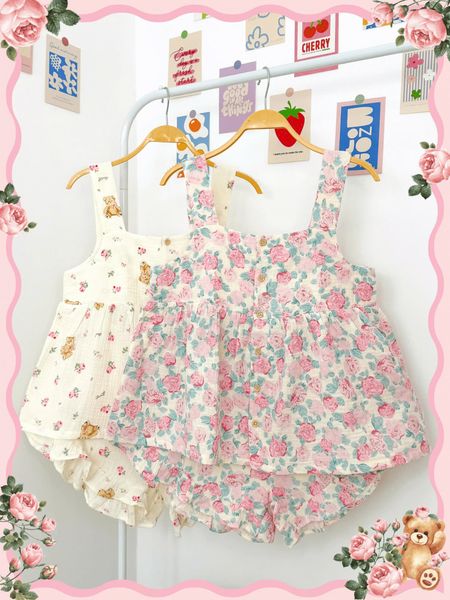  Bộ cotton muslin sát nách nút cài giữa - quần shorts bèo Nữ Innies IN-23BONU001 - 8935334000926 