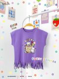  Áo thun croptop tua rua bé gái ECOBAMBI - 1008 - BB-23AOBG010 