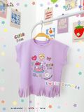  Áo thun croptop tua rua bé gái ECOBAMBI - 1008 - BB-23AOBG010 