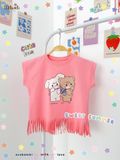  Áo thun croptop tua rua bé gái ECOBAMBI - 1008 - BB-23AOBG010 