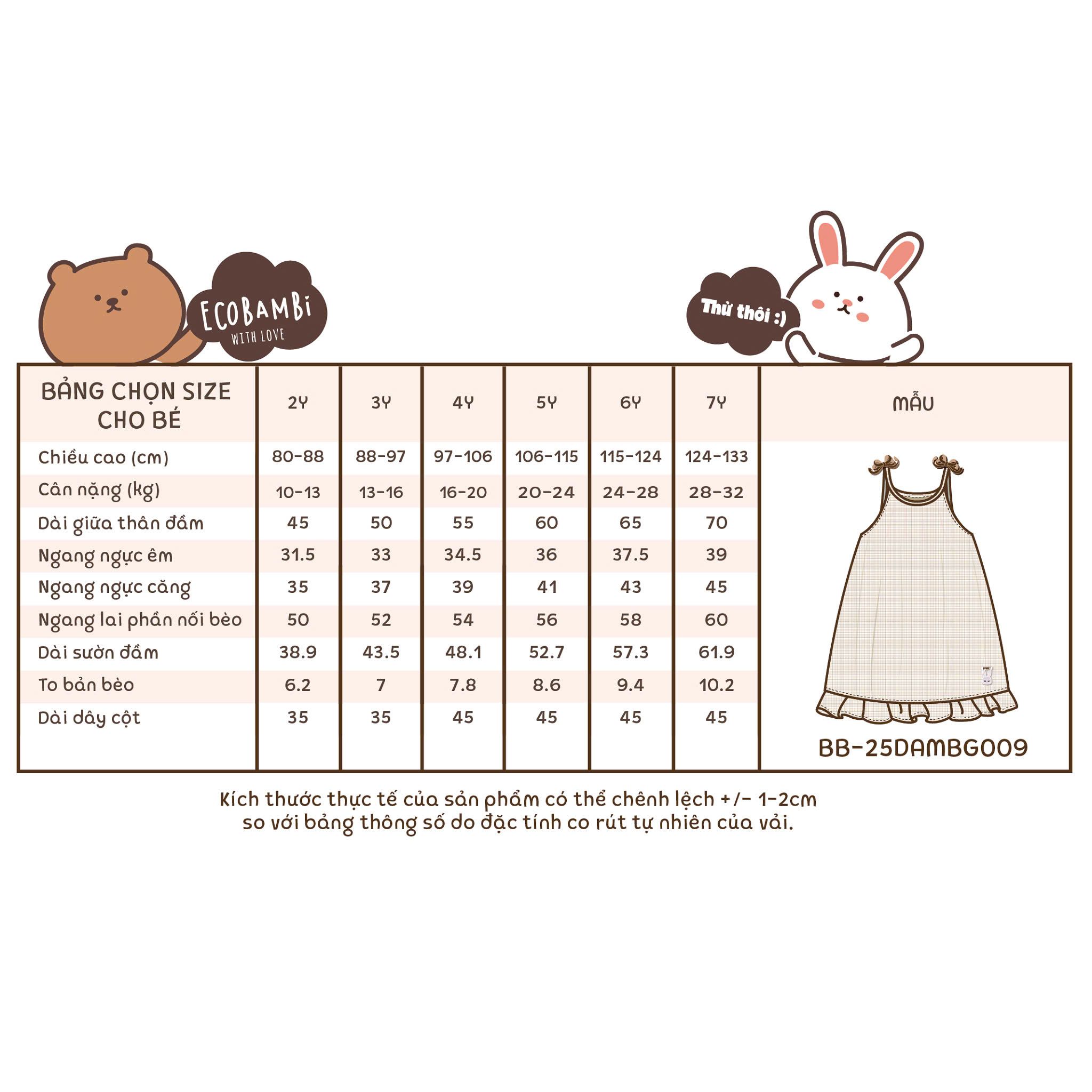  Đầm yếm muslin linen bé gái ECOBAMBI - 8935334000209 