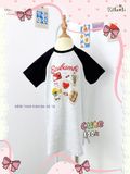  Đầm thun raglan dáng suông form thoải mái bé gái ECOBAMBI - 8935334001893 