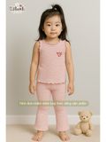  Bộ thun rib sọc quần ống loe - áo bèo sát nách bé gái ECOBAMBI - BB-24BOBG040 - 8935334001831 