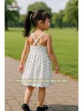  Đầm 2 dây thun pointelle bé gái ECOBAMBI - BB-24DAMBG019 - 8935334001640 