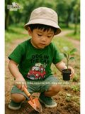  Bộ thun phối quần shorts muslin linen bé trai - 8935334001701 