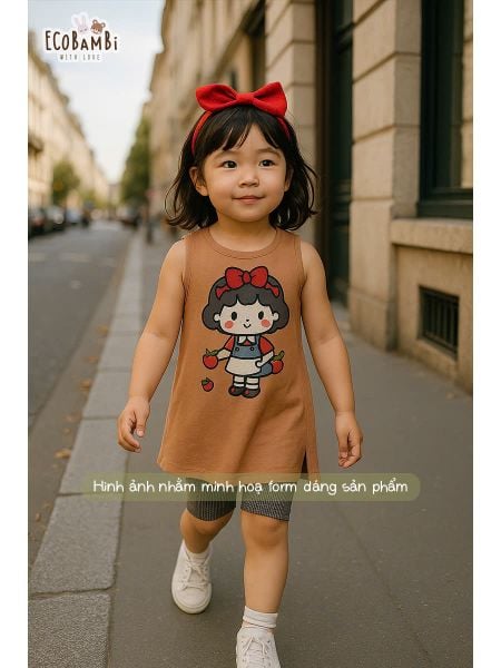  Bộ áo thun vạt chéo - quần biker bé gái - BB-24BOBG034 - 8935334001770 
