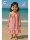  Đầm yếm muslin linen bé gái ECOBAMBI - 8935334000209 