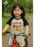  Đầm thun raglan dáng suông form thoải mái bé gái ECOBAMBI - 8935334001893 