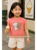  Áo thun croptop tua rua bé gái ECOBAMBI - 1008 - BB-23AOBG010 