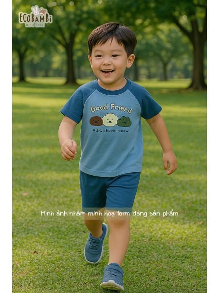  Bộ thun raglan tay ngắn phối màu bé trai ECOBAMBI - BB-23BOBT032 - 8935334001404 - Restock 