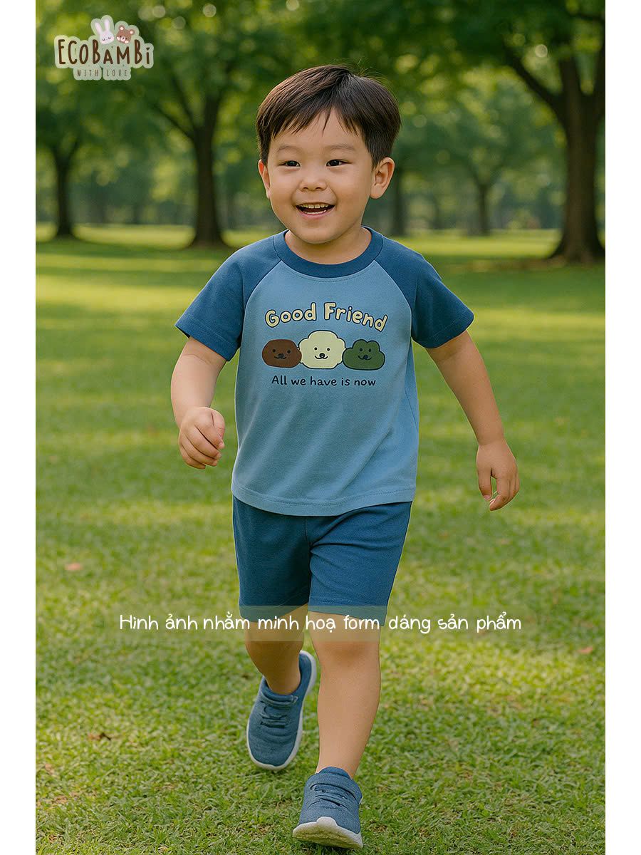  Bộ thun raglan tay ngắn phối màu bé trai ECOBAMBI - BB-23BOBT032 - 8935334001404 - Restock 