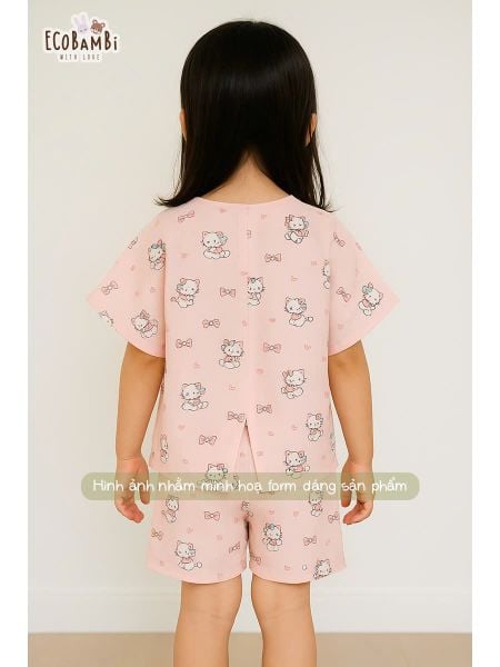  Bộ thun cánh dơi - quần shorts bé gái ECOBAMBI - BB-24BOBG003 - 8935334000933 