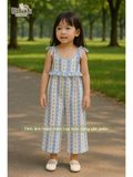  Jumpsuit muslin phối caro bé gái ECOBAMBI - BB-23JUMPBG059 - 8935334001442 