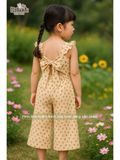  Jumpsuit linen khoét eo phối ren bé gái ECOBAMBI - BB-23JUMPBG048 - 8935334001336 