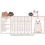  Đầm 2 dây sọc thêu dễ thương bé gái ECOBAMBI - 8935334001947 