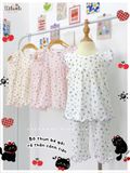  Bộ thun jacquard tay cánh tiên quần lửng in hoa nhí bé gái ECOBAMBI - 8935334001169 