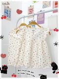  Bộ thun jacquard tay cánh tiên quần lửng in hoa nhí bé gái ECOBAMBI - 8935334001169 