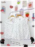  Bộ thun jacquard tay cánh tiên quần lửng in hoa nhí bé gái ECOBAMBI - 8935334001169 