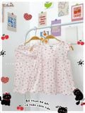  Bộ thun jacquard tay cánh tiên quần lửng in hoa nhí bé gái ECOBAMBI - 8935334001169 